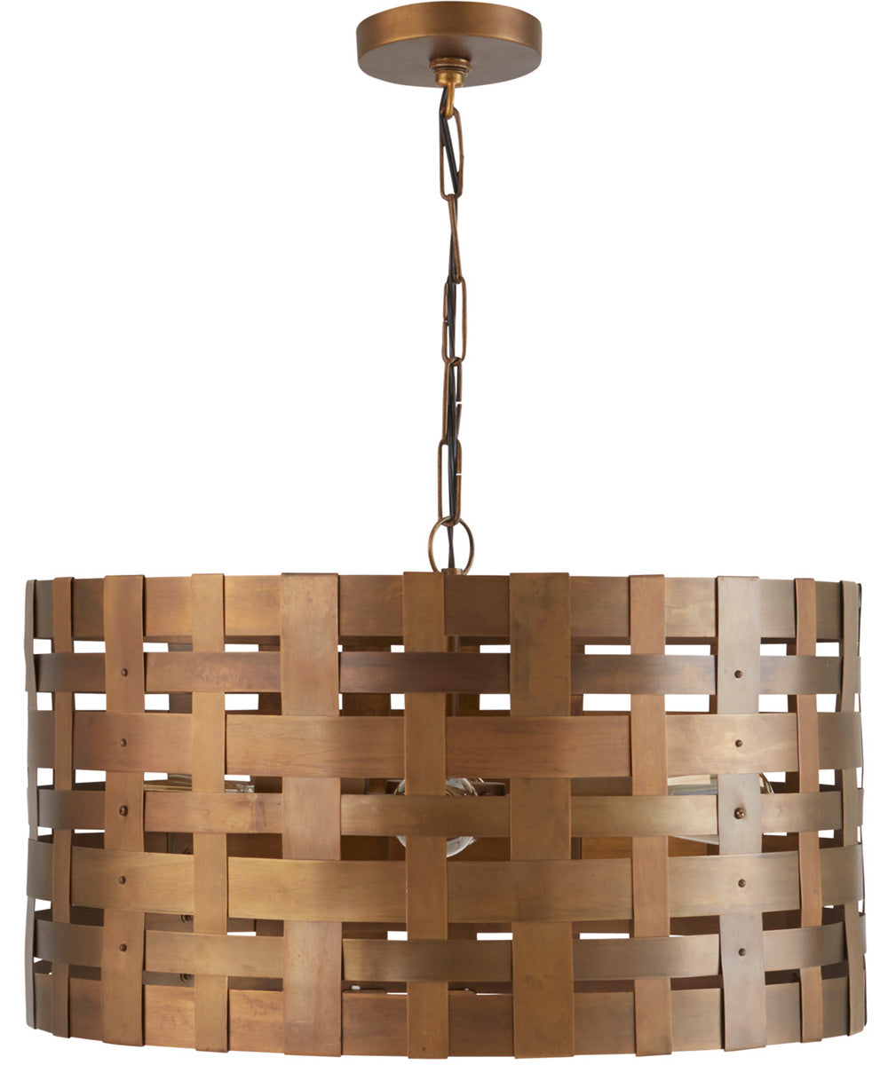 4-Light Pendant In Patinaed Brass
