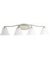 Bravo 4-Light Etched Glass Modern Bath Vanity Light Brushed Nickel