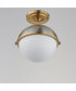 Duke 1-Light Semi Flush Mount Satin Nickel / Satin Brass