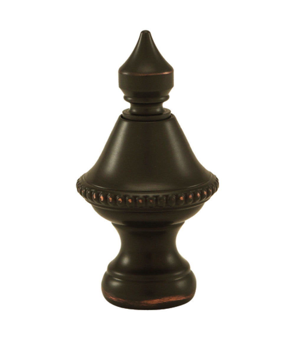 Beaded Knob Lamp Finial Spire Oiled Bronze 1.5"h