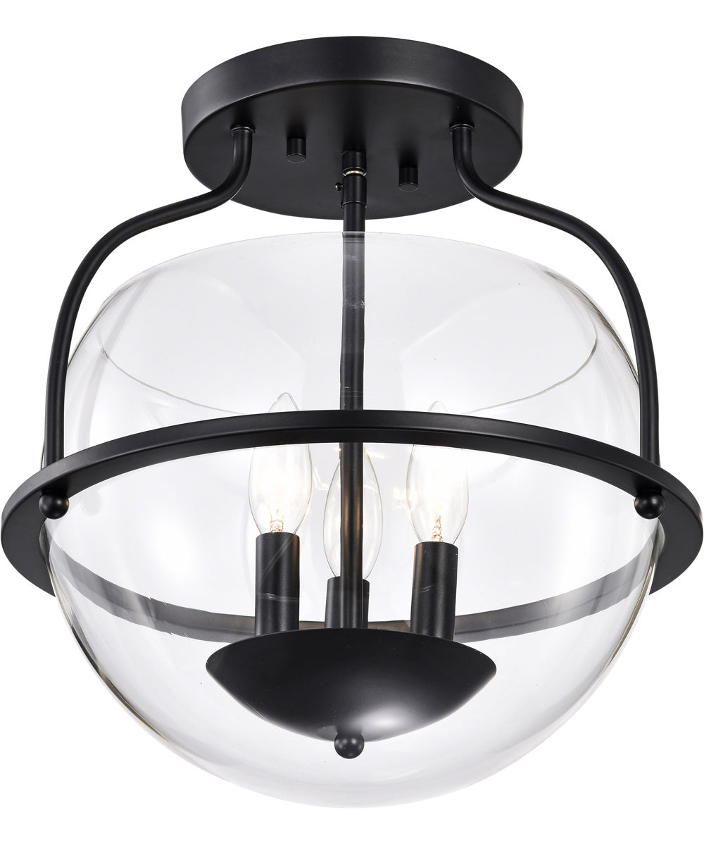 Amado 3-Light Close-to-Ceiling Matte Black