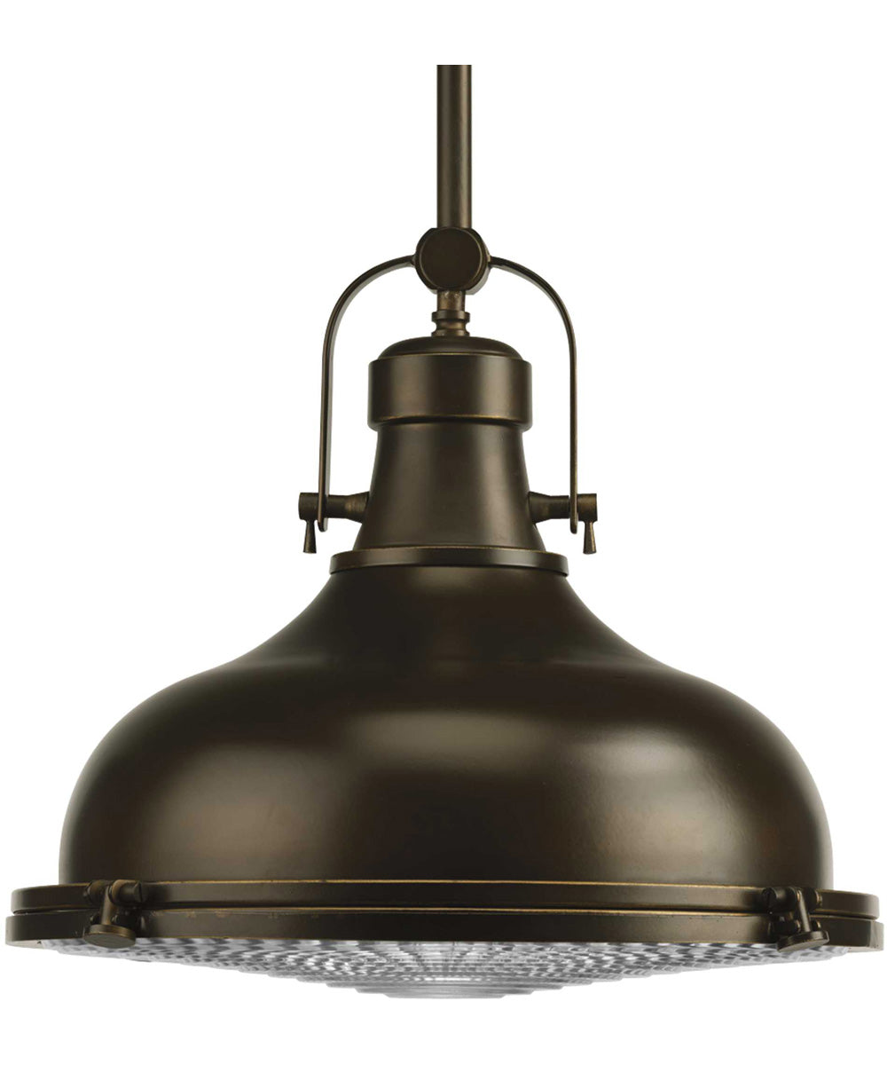 Fresnel Lens 1-Light Fresnel Glass Coastal Pendant Light Oil Rubbed Bronze