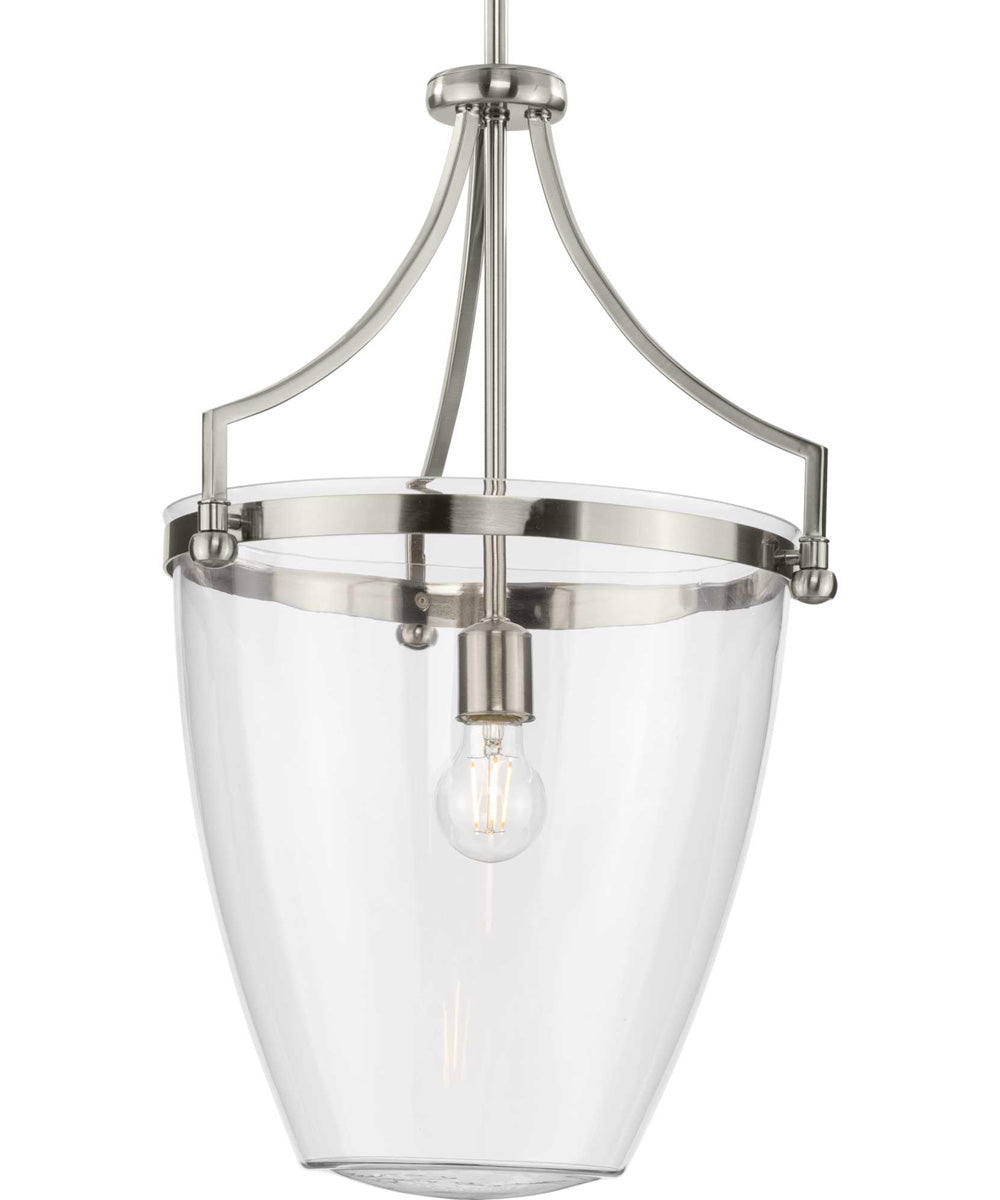 Parkhurst 1-Light New Traditional Clear Glass Pendant Light Brushed Nickel