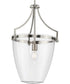 Parkhurst 1-Light New Traditional Clear Glass Pendant Light Brushed Nickel