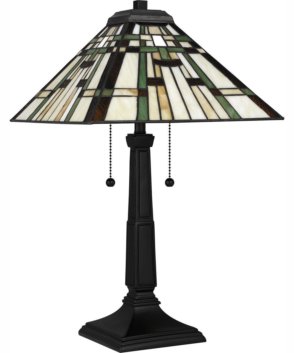 Tiffany Small 2-light Table Lamp Matte Black