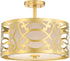 15"W Filigree 2-Light Close-to-Ceiling Natural Brass