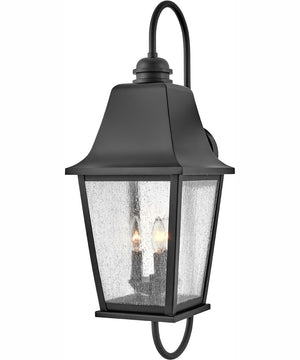 Kingston 3-Light Large Wall Mount Lantern in Black