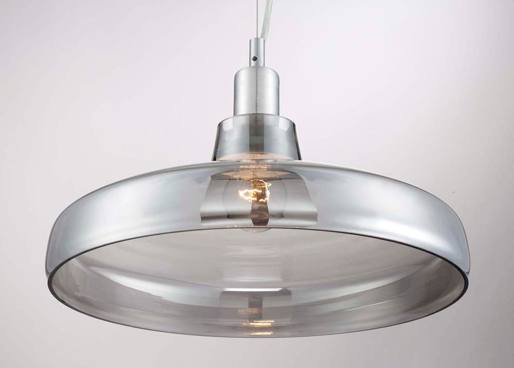 16"W Dover 1-Light  Pendant Dark Grey