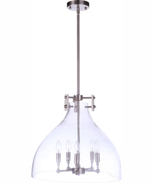 Chardonnay 5-Light Pendant Satin Brass