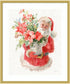 Floral Santa by Danhui Nai Wood Framed Wall Art Print (21  W x 25  H), Svelte Polished Gold Frame