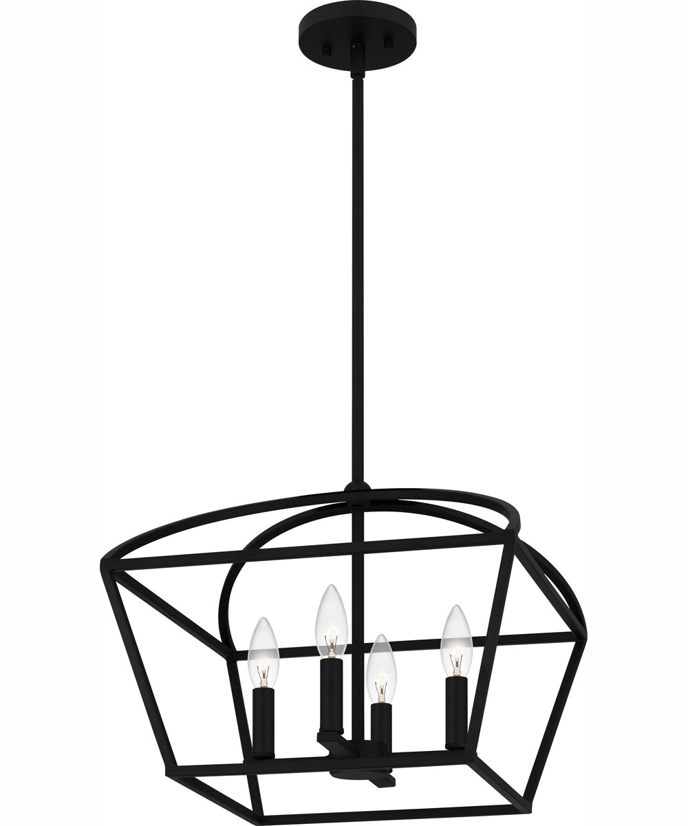 Concho Bay Large 4-light Pendant Matte Black