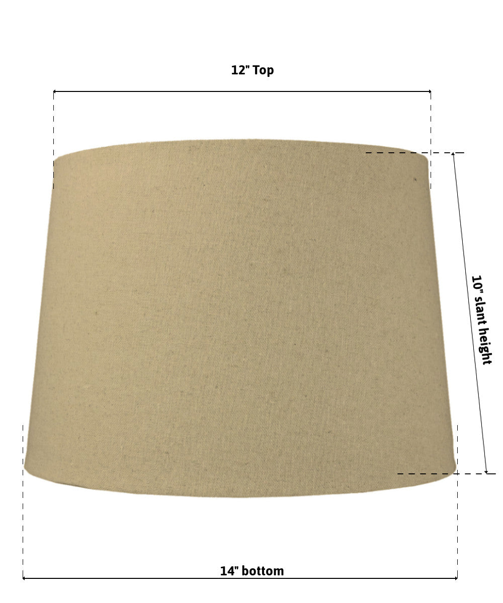 14"W x 10"H SLIP UNO FITTER Sand Linen Drum Lampshade