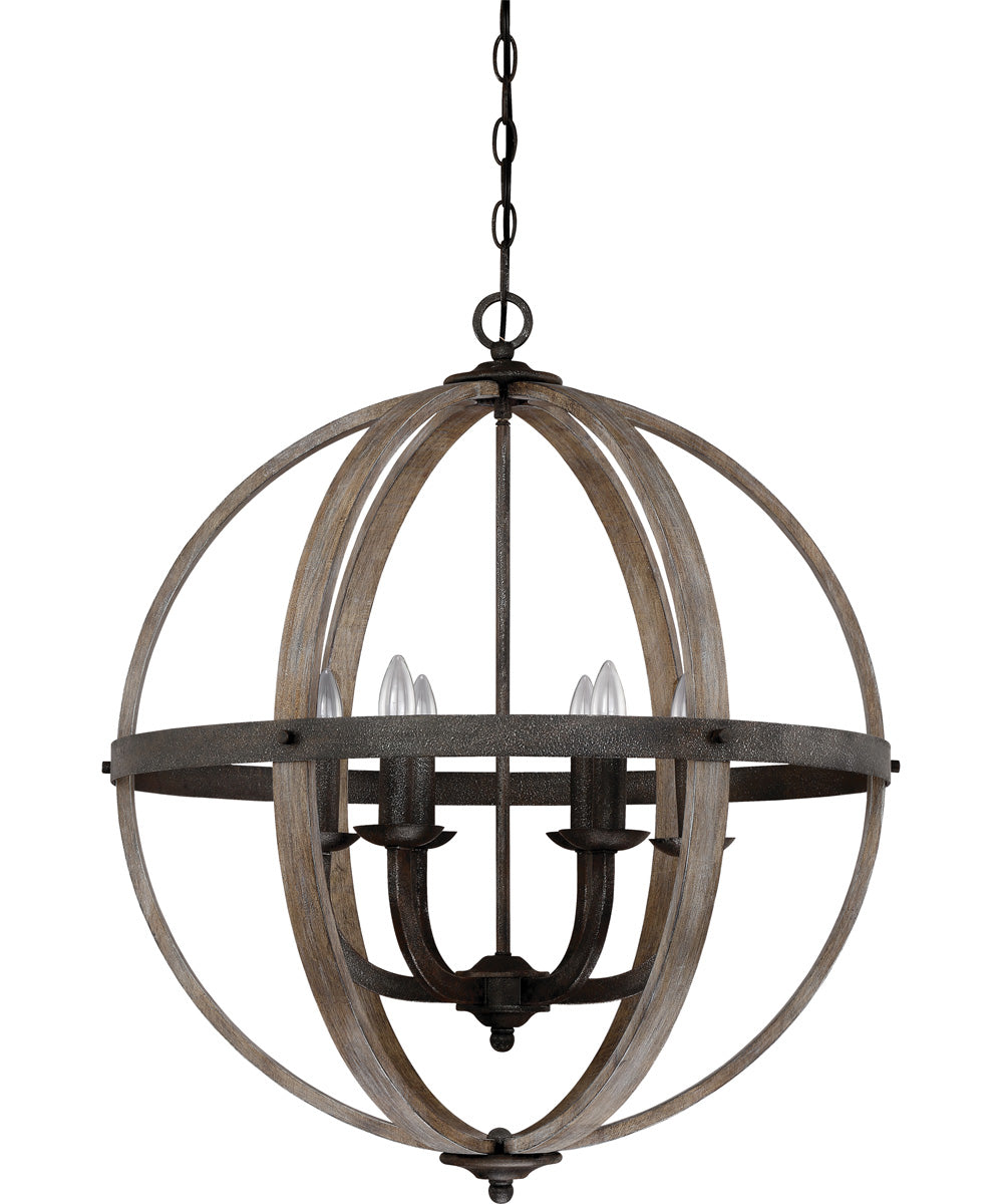 Fusion 6-light Pendant Rustic Black
