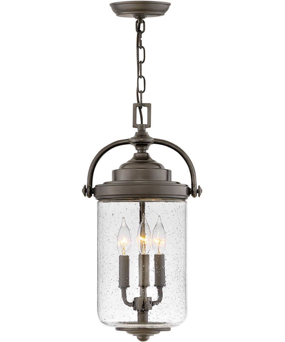 Willoughby 3-Light Large Outdoor Hanging Lantern in Oil Rubbed Bronze