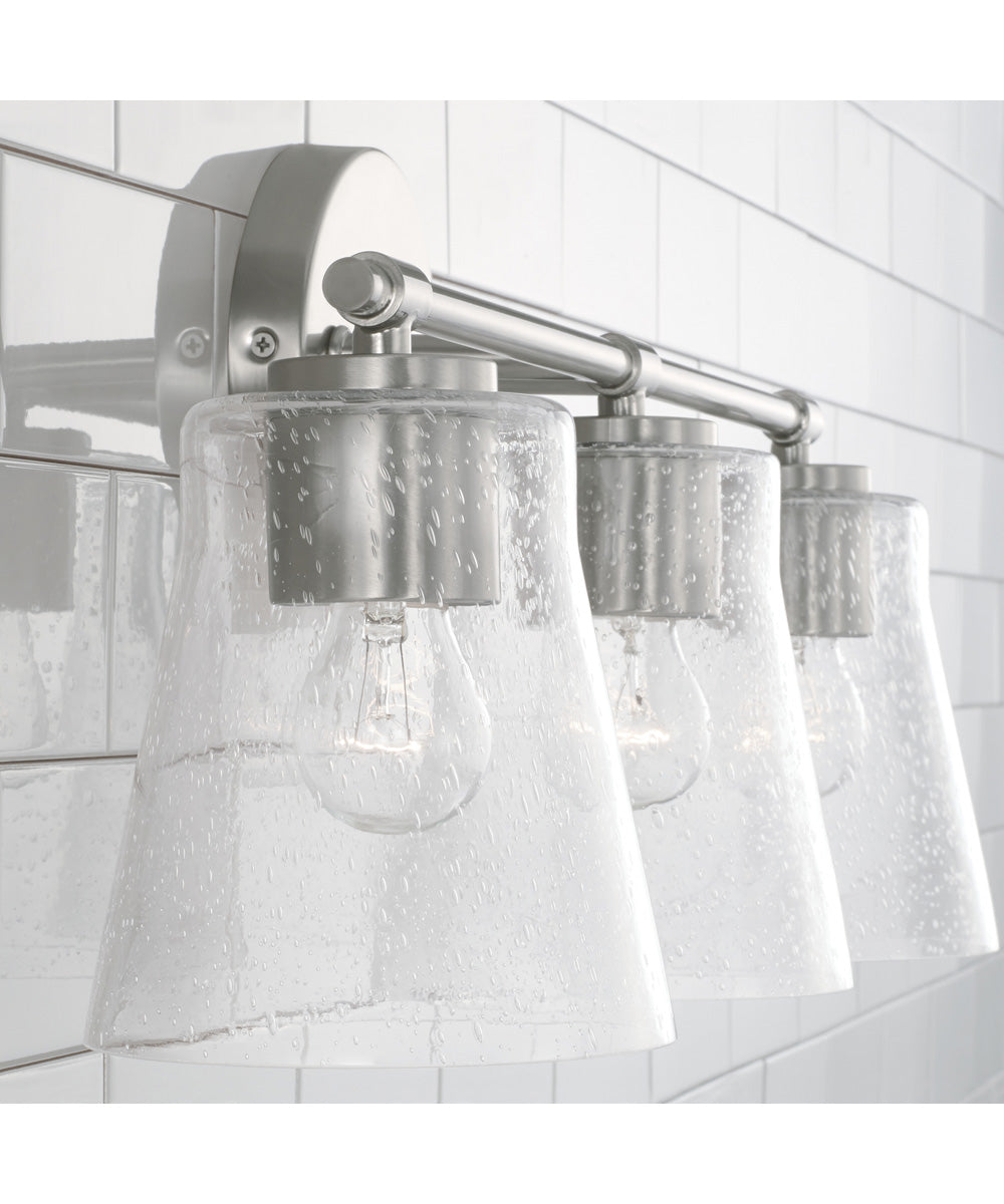 Baker 3-Light Vanity Brushed Nickel
