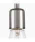 Penn 1-Light Clear Glass Farmhouse Pendant Light Polished Nickel