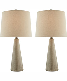 Pillan 1-Light 2 Pack-Table Lamp L.Brown Ceramichrome/ Oatmeal Linen