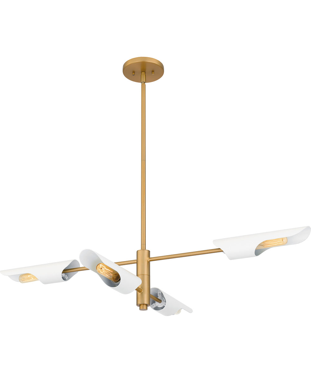 Leoni Medium 4-light Island Light Brushed Weathered Brass