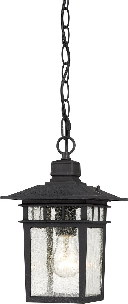 7"W Cove Neck 1-Light Outdoor Textured Black