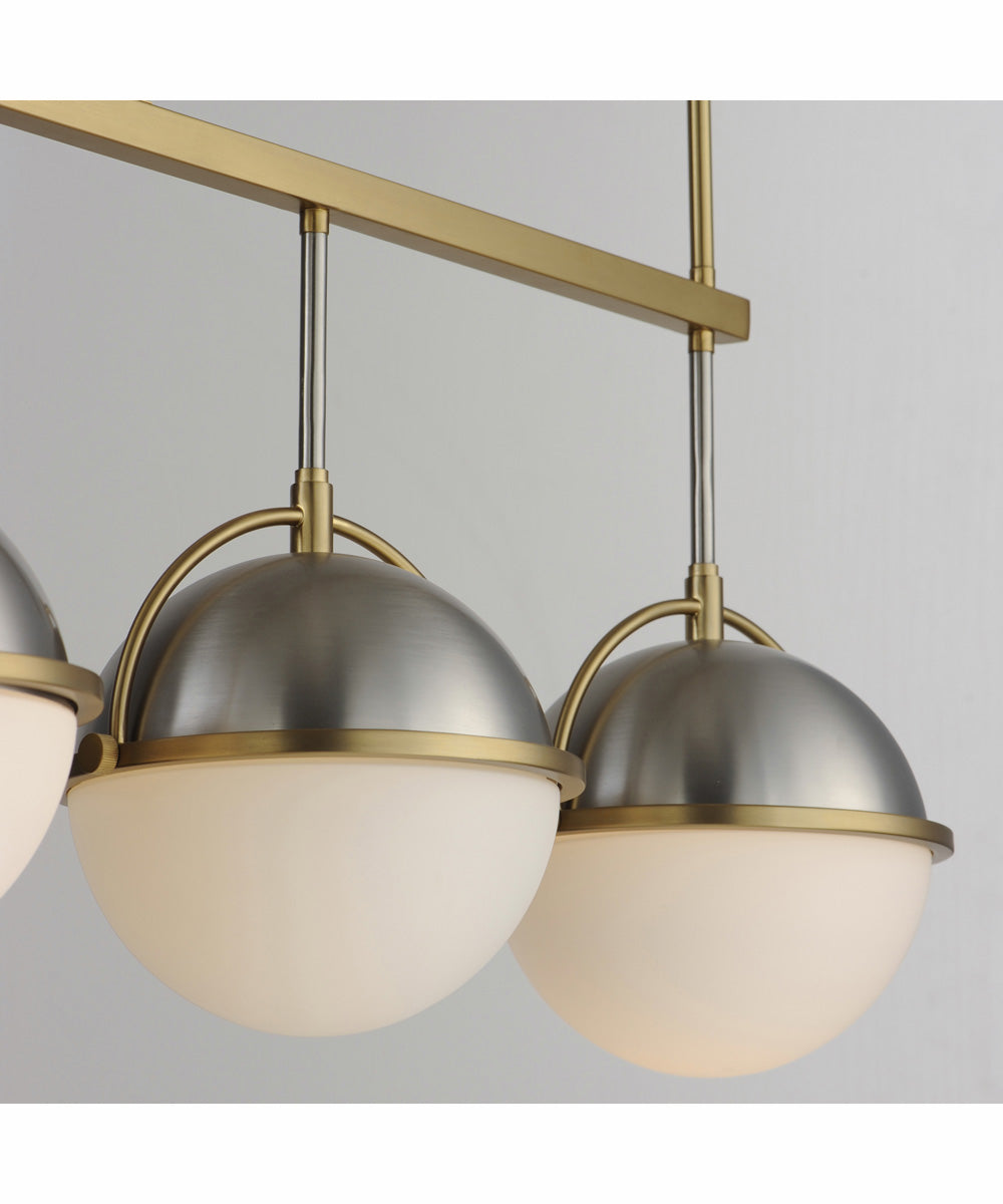 Duke 4-Light Linear Pendant Satin Nickel / Satin Brass