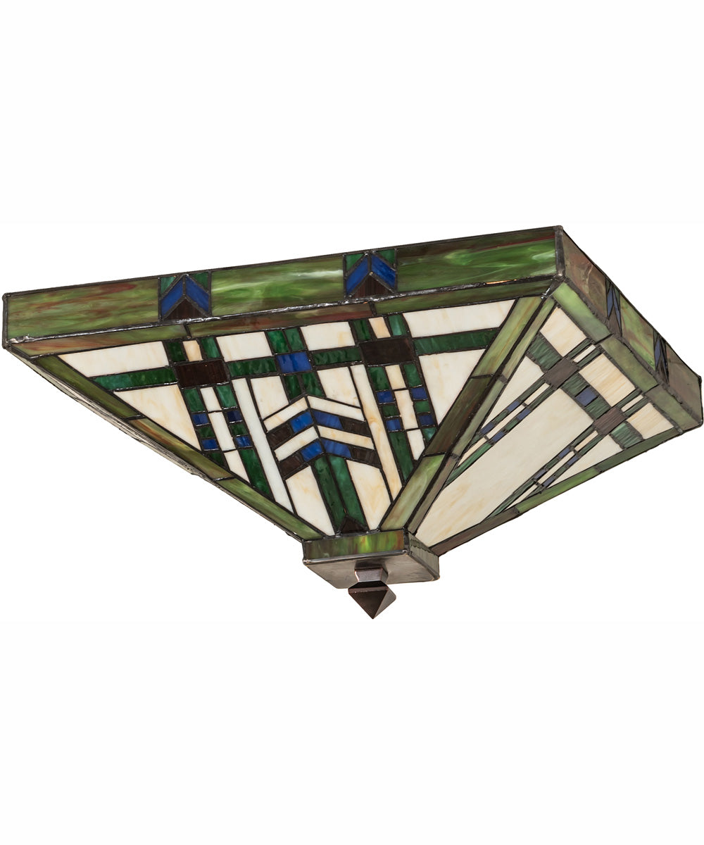 17" Square Prairie Wheat Flushmount