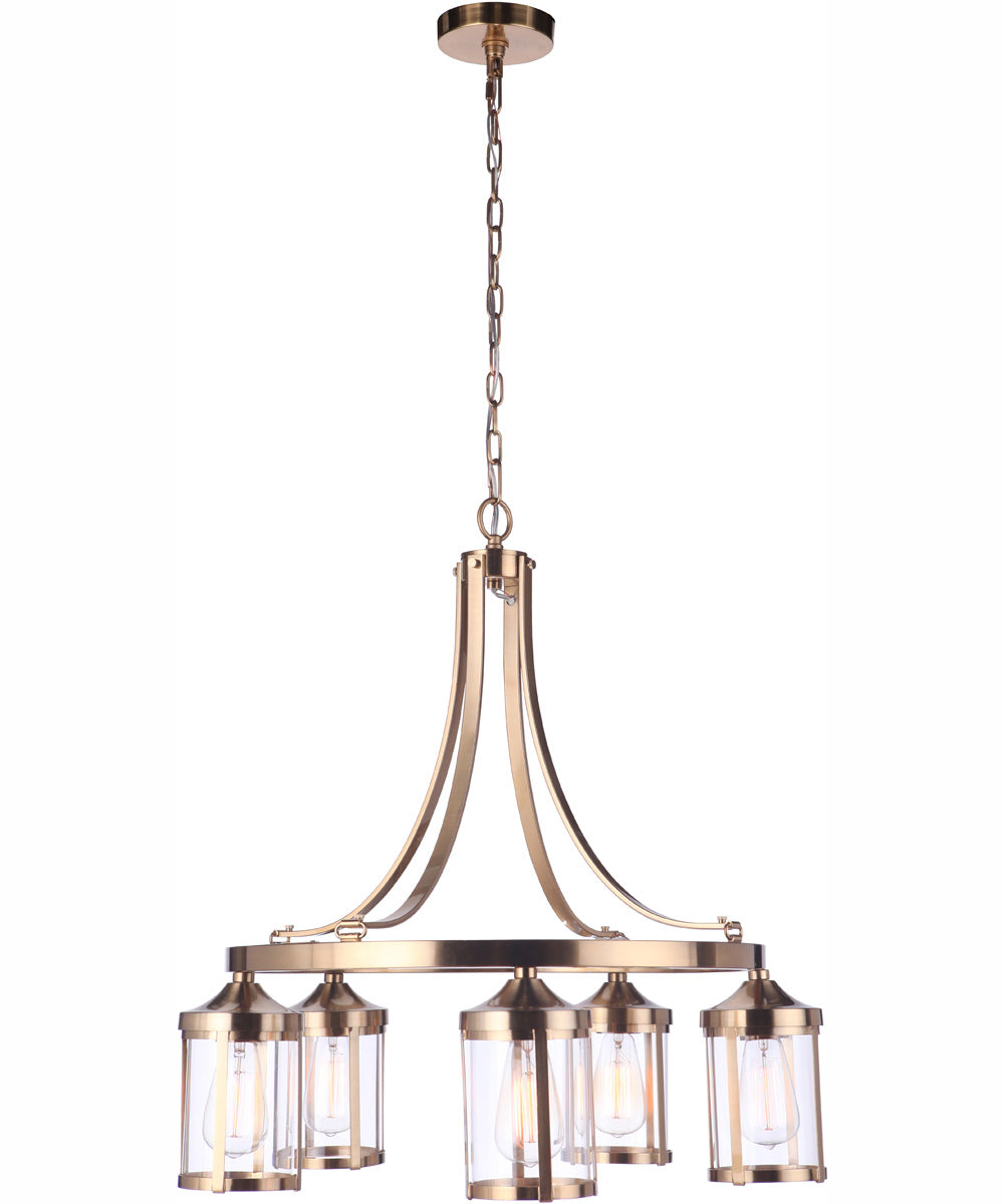 Elliot 5-Light Chandelier Satin Brass