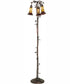 58" High Stained Glass Pond Lily 3 Light Floor Lamp