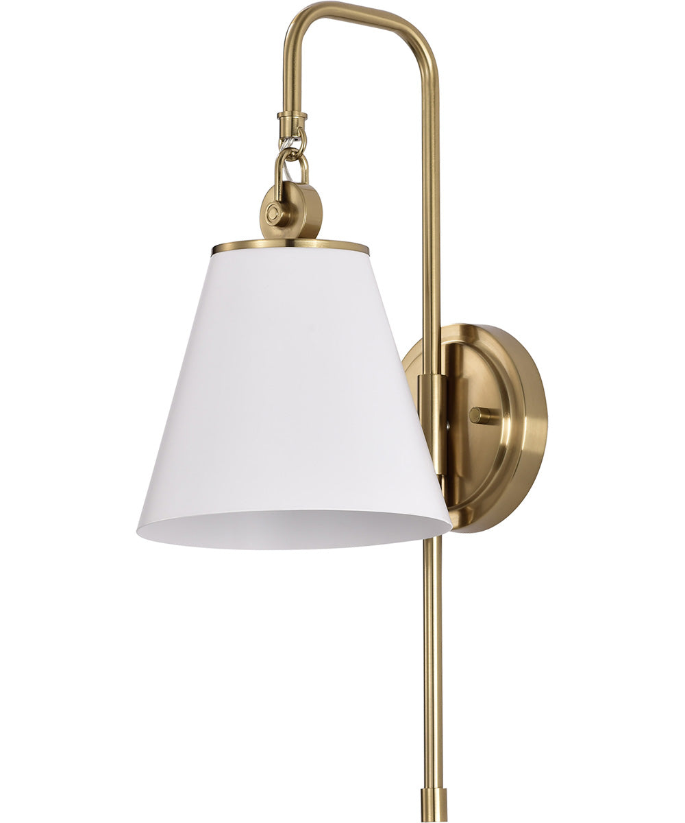 Dover 1-Light Vanity & Wall White / Vintage Brass