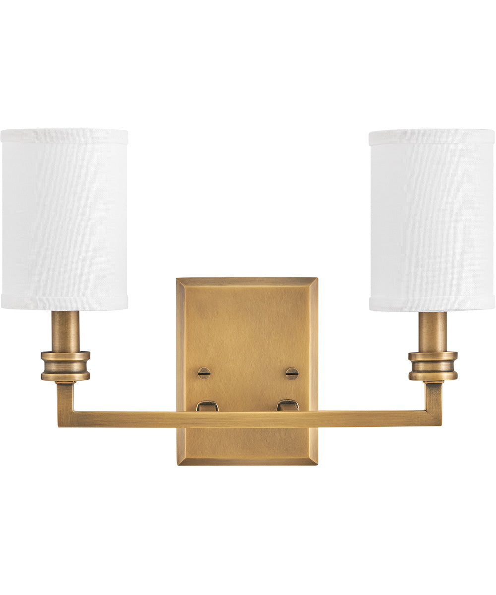 Moore 2-Light Medium Sconce in Heritage Brass