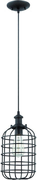 7"W 1-Light Mini Pendant Light w/Cord Matte Black
