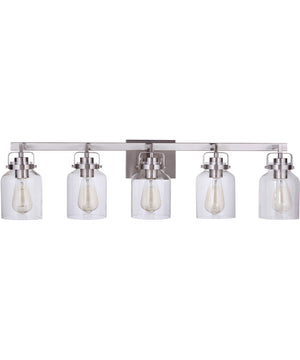 Foxwood 5-Light Vanity Brushed Polished Nickel