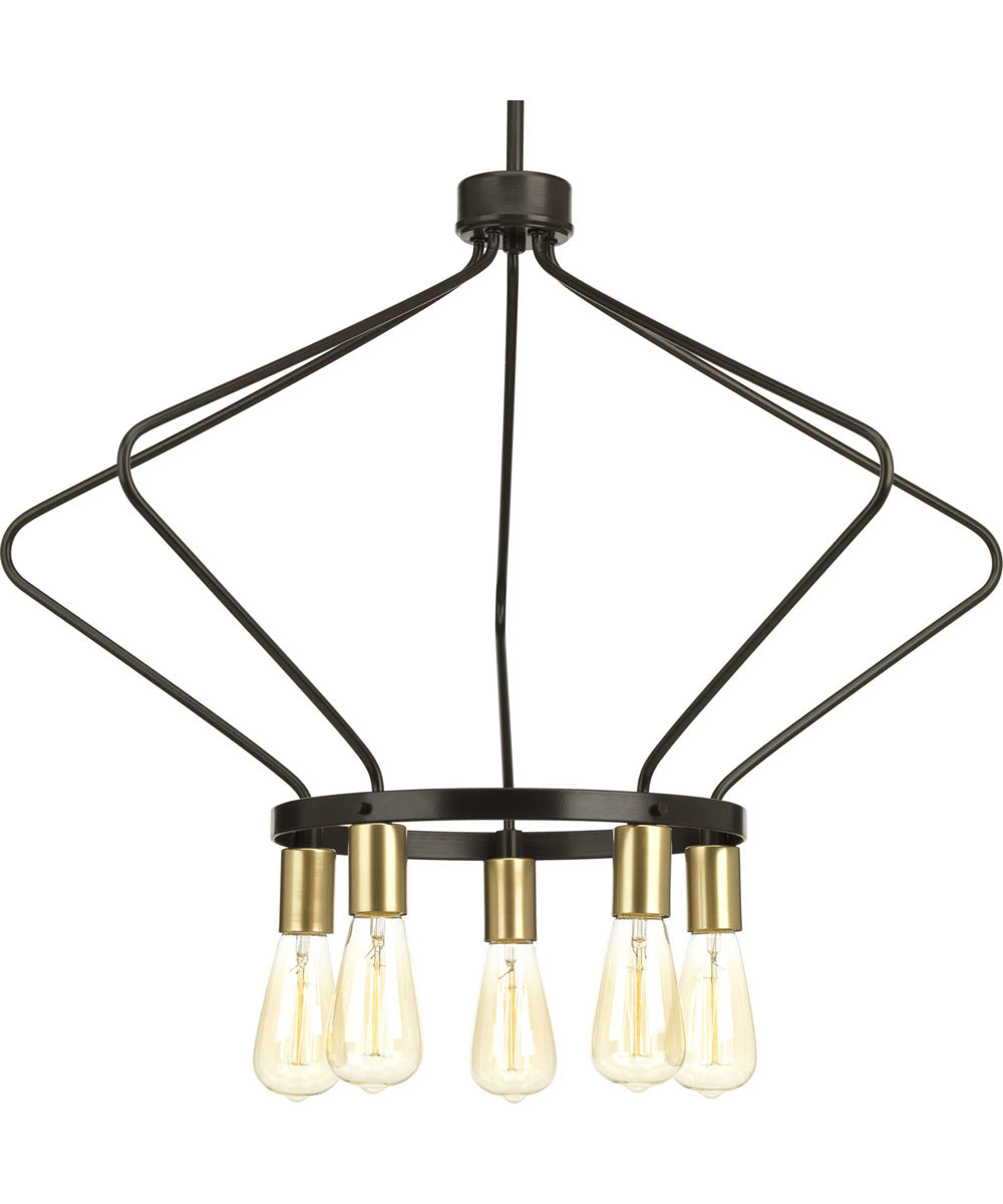Hangar 5-Light Farmhouse Chandelier Light Antique Bronze