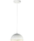 9"W Hemisphere LED 1-Light Pendant Gloss White / Aluminum