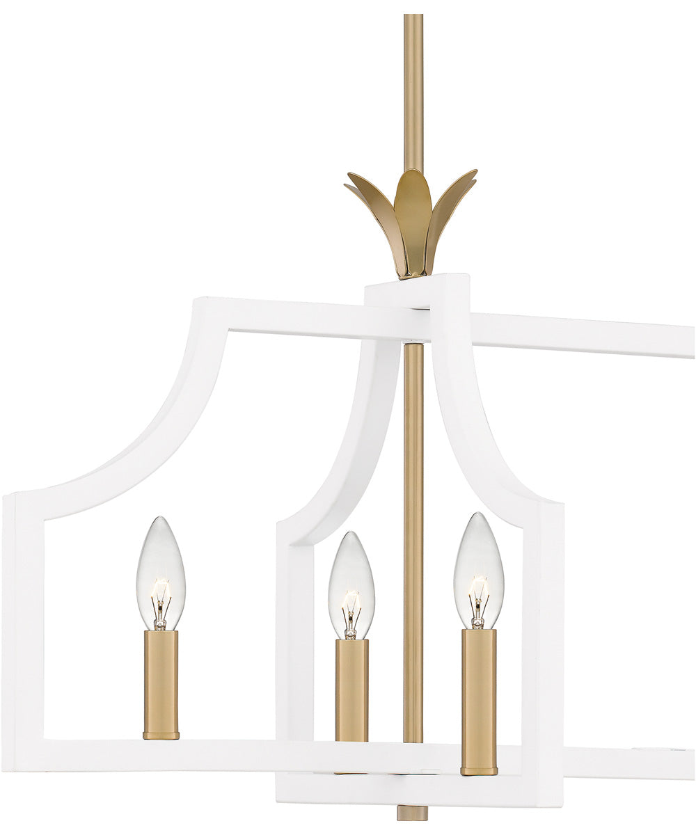 Dusty Lane Medium 6-light Island Light Matte White