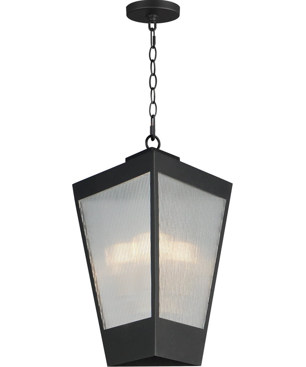 Triform 14 inch LED Outdoor Pendant Black / Antique Brass