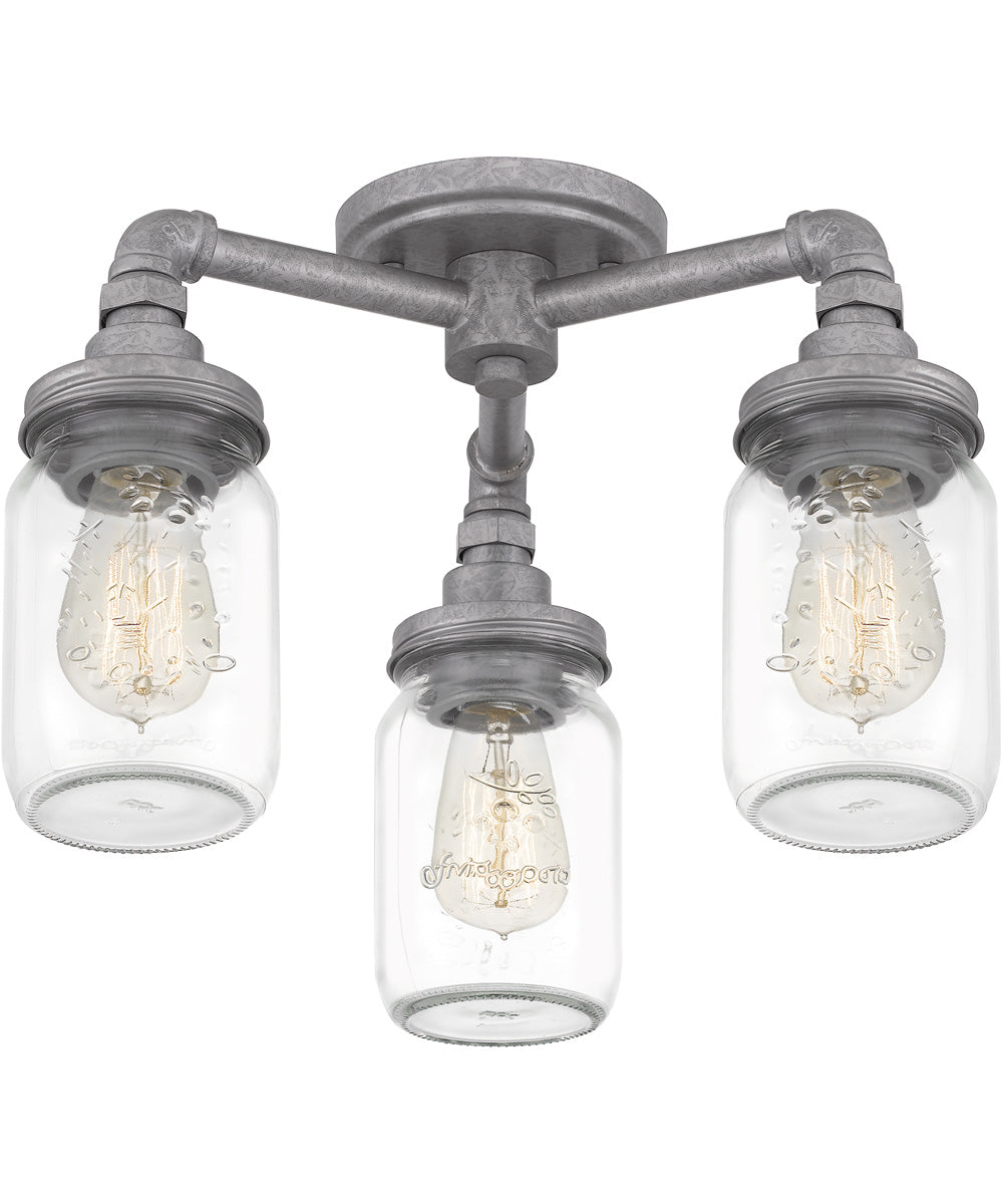 Squire 3-light Semi Flush Mount Galvanized
