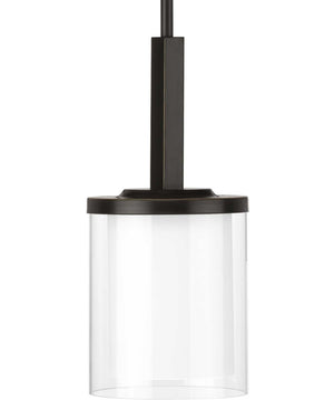 Mast 1-Light Clear Glass Coastal Mini-Pendant Light Antique Bronze