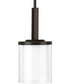 Mast 1-Light Clear Glass Coastal Mini-Pendant Light Antique Bronze