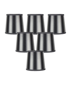 6"W x 5"H Set of 6 Black Parchment Gold-Lined Drum Chandelier Clip-On Lampshade