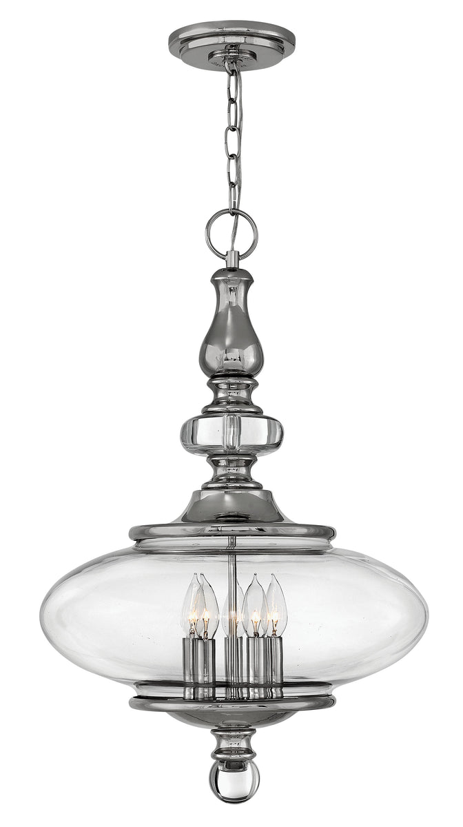 18"W Wexley 5-Light Single Tier in Polished Nickel