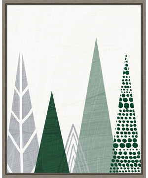 Framed Geometric Forest III Green Gray by Michael Mullan Canvas Wall Art Print (23  W x 28  H), Sylvie Greywash Frame