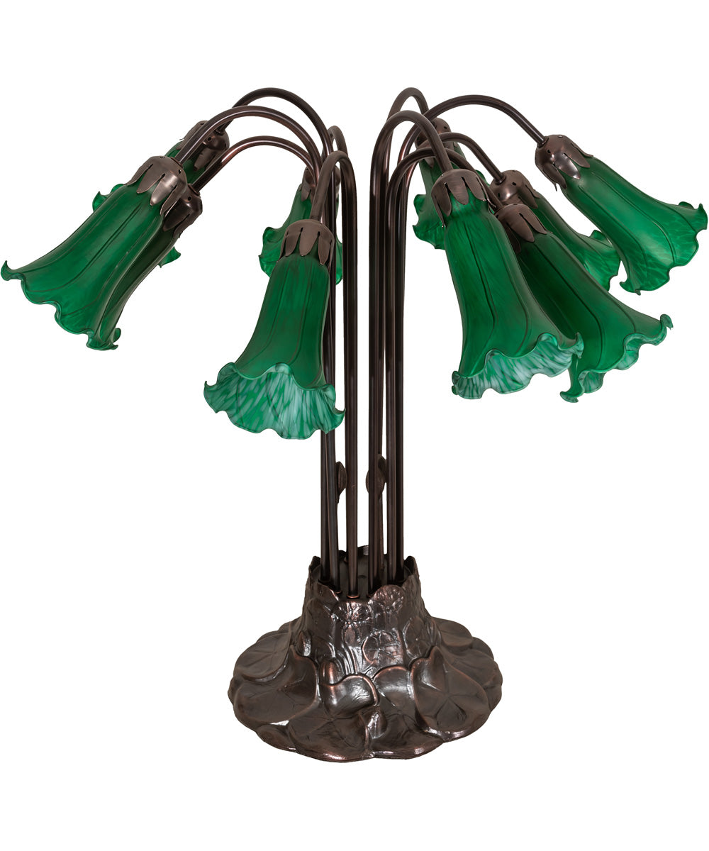 22"H Green Pond Lily 10 Light Table Lamp