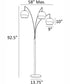 Kaylor 3-Light 3-Light Arc Lamp Brushed Nickel/Outer Rattan&Inner Fabric Shade