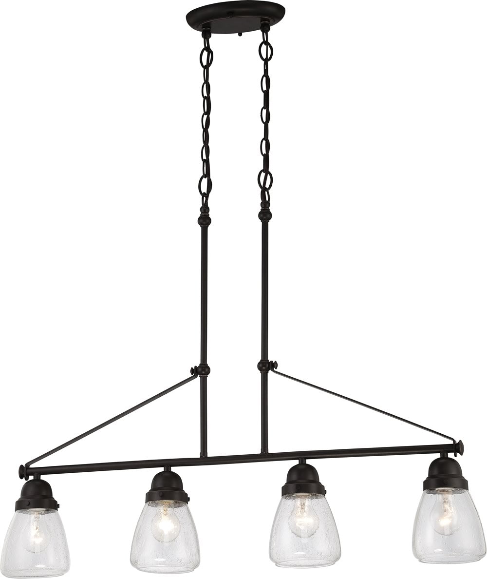 36"W Laurel 4-Light Pendant Sudbury Bronze