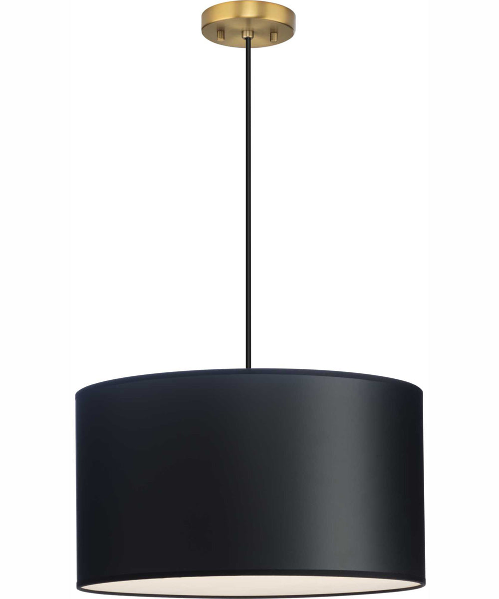 Markor 1-Light Black Parchment Shade Transitional Pendant Brushed Nickel;Matte Black;Vintage Brass