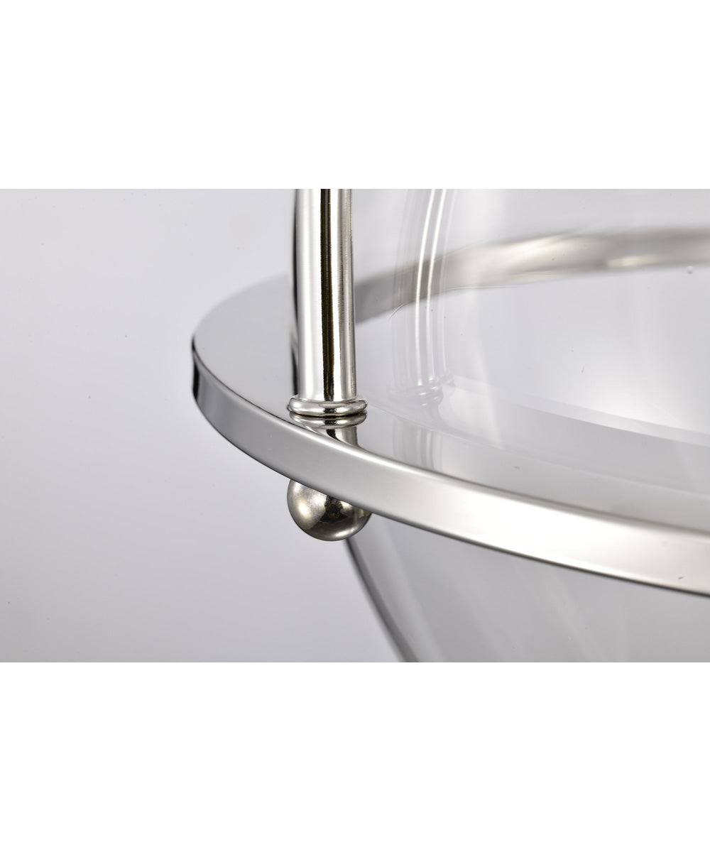 Amado 3-Light Close-to-Ceiling Polished Nickel
