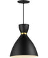 Carillon 11 inch Mini Pendant Black / Satin Brass