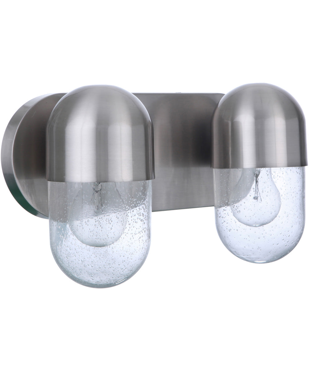 Pill 2-Light Bath Vanity Light Brushed Polished Nickel
