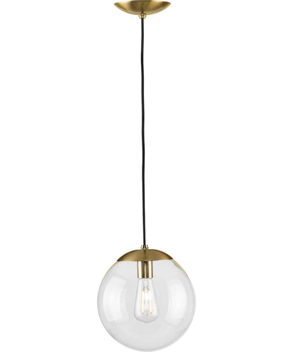 Atwell 10-inch Clear Glass Globe Medium Hanging Pendant Light Brushed Bronze
