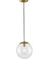 Atwell 10-inch Clear Glass Globe Medium Hanging Pendant Light Brushed Bronze